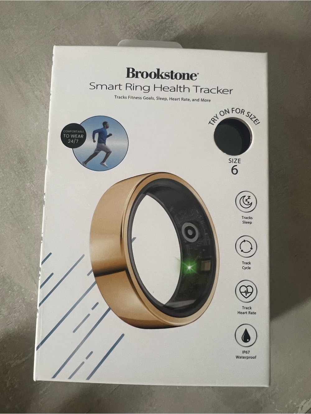 Brookstone Smart Ring Health Tracker - Gold